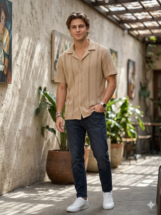 Giacca Camicia Uomo Crochet