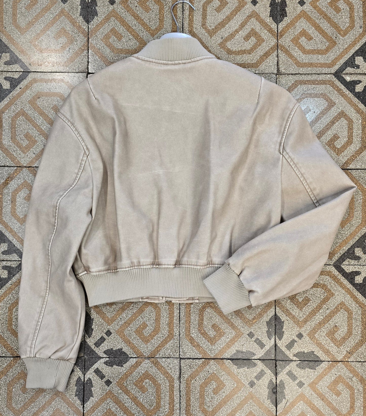 Bomber Ecopelle Effetto Maltinto Corto Vita