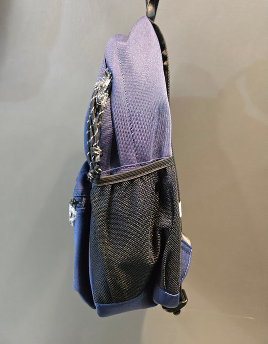 Zaino Tela Impermeabile Zip Tasche Laterali Blu