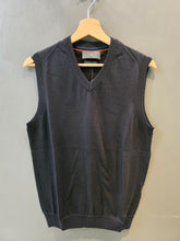 Carica l'immagine nel visualizzatore di Gallery, Gilet Maglia Cotone Lana Scollo V Nero