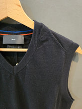 Carica l'immagine nel visualizzatore di Gallery, Gilet Maglia Cotone Lana Scollo V Nero