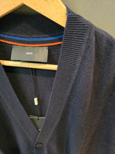 Carica l'immagine nel visualizzatore di Gallery, Cardigan Abbottonato Blu Scuro Lana Cotone Taglia L