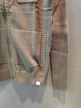 Carica l'immagine nel visualizzatore di Gallery, Cardigan Zip Tasche Davanti Grigio Marrone Beige