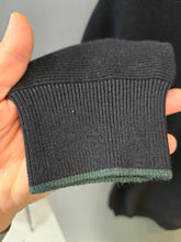 Carica l'immagine nel visualizzatore di Gallery, Maglia Paricollo Nero Venatura Verde Polsi Girocollo