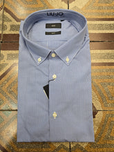 Carica l'immagine nel visualizzatore di Gallery, Camicia Cotone Microquadretto Button Down Slim Celeste