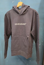 Carica l'immagine nel visualizzatore di Gallery, Felpa Cotone Garzato Cappuccio Tascone Logo Nero