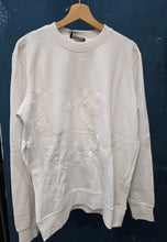 Carica l'immagine nel visualizzatore di Gallery, Felpa Paricollo Cotone Garzato Ricamo Tono Bianco Taglia L