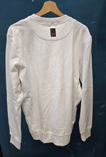 Carica l'immagine nel visualizzatore di Gallery, Felpa Paricollo Cotone Garzato Ricamo Tono Bianco Taglia L