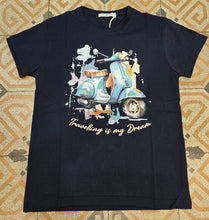 Carica l'immagine nel visualizzatore di Gallery, T-Shirt Paricollo Cotone Stampa Vespa