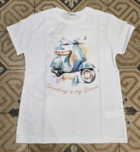 Carica l'immagine nel visualizzatore di Gallery, T-Shirt Paricollo Cotone Stampa Vespa