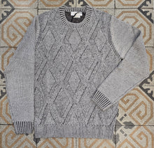 Carica l'immagine nel visualizzatore di Gallery, Maglia Paricollo 30% Lana Rombi Melangiato Beige Marrone