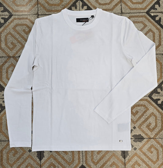 T-Shirt Paricollo Cotone Jersey Stretch Manica Lunga