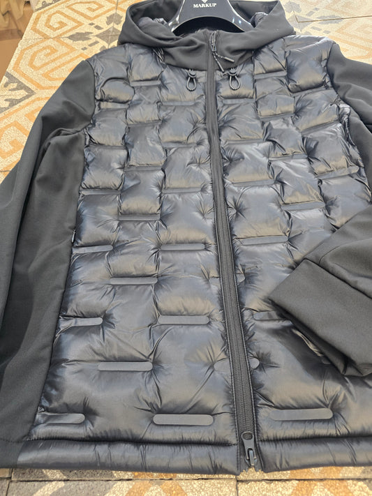 Giubbotto Nylon Neoprene Cerniera Nero