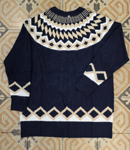 Carica l'immagine nel visualizzatore di Gallery, Cappotto Maglia Cardigan Rombi Lurex Blu