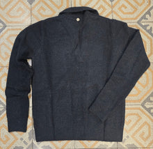 Carica l'immagine nel visualizzatore di Gallery, Maglia Colletto Scollo V Misto Lana Nero