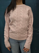 Carica l'immagine nel visualizzatore di Gallery, Maglia Filo Paillettes Paricollo Trecce Rosa Chiaro