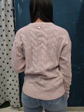 Carica l'immagine nel visualizzatore di Gallery, Maglia Filo Paillettes Paricollo Trecce Rosa Chiaro