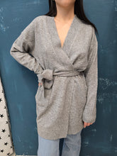 Carica l'immagine nel visualizzatore di Gallery, Cardigan Misto Lana Cinturato Bordature Lurex