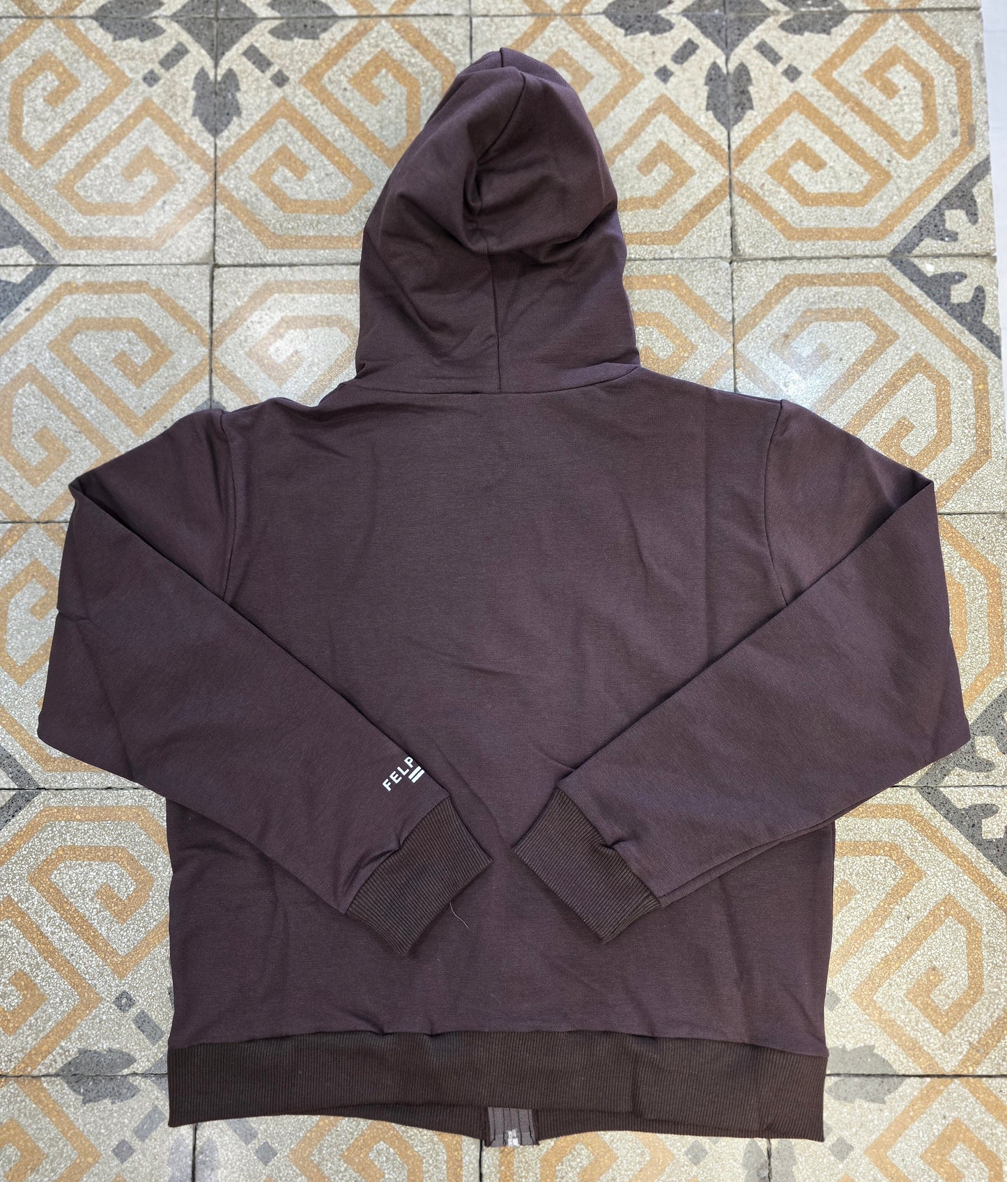 Felpa Cotone Felpato Cappuccio Tascone Zip Donna