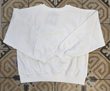 Carica l'immagine nel visualizzatore di Gallery, Felpa Paricollo Cotone Felpato Motivo Floreale Bianco