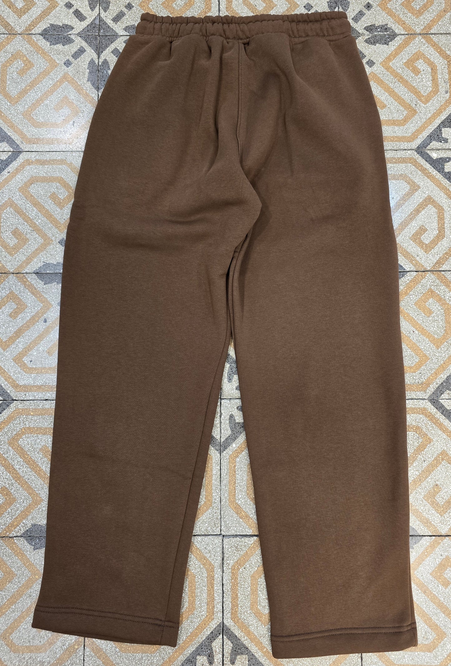 Jogger Felpa Felpata Dritto Senza Polsino Caffè