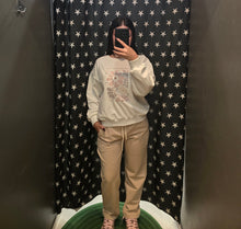 Carica l'immagine nel visualizzatore di Gallery, Felpa Paricollo Cotone Felpato Motivo Floreale Bianco