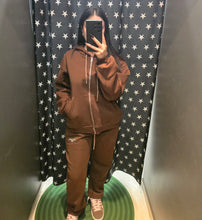 Carica l'immagine nel visualizzatore di Gallery, Felpa Cotone Felpato Cappuccio Tascone Zip Caffè