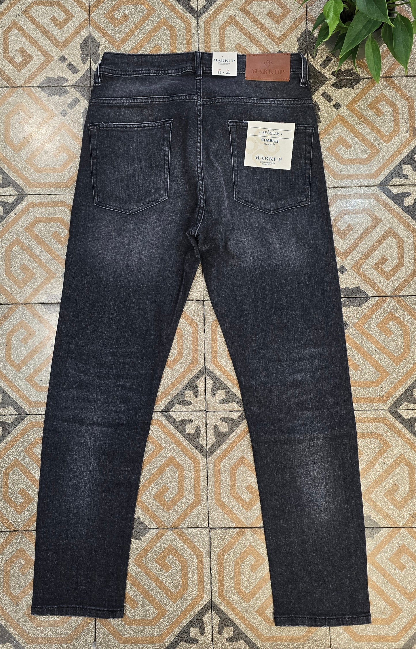 Jeans Elasticizzato Regular Fit Grigio Scuro