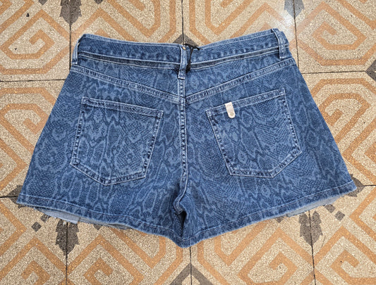 Shorts Denim Effetto Pitonato Taglia 42
