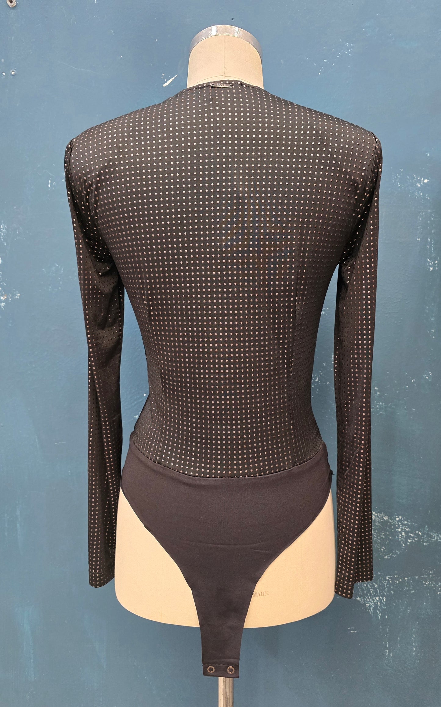 Body Tessuto Elasticizzato Completamente Borchiato Nero Taglia 42