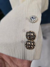 Carica l'immagine nel visualizzatore di Gallery, Blazer Velluto Millerighe Avorio Bottoni Gioiello Taglia 42