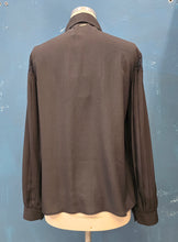 Carica l'immagine nel visualizzatore di Gallery, Camicia Inserti Pizzo Maniche Plissé Nero Taglia 42