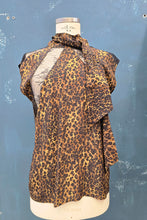 Carica l'immagine nel visualizzatore di Gallery, Blusa Pura Seta Animalier Smanicato Fusciacca Pizzo