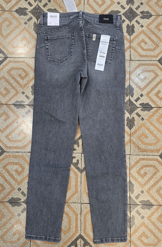 Jeans Elasticizzato Skinny Grigio Medio Taglia 42