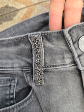 Carica l'immagine nel visualizzatore di Gallery, Jeans Skinny Denim Grigio Passanti Strass Taglia 40