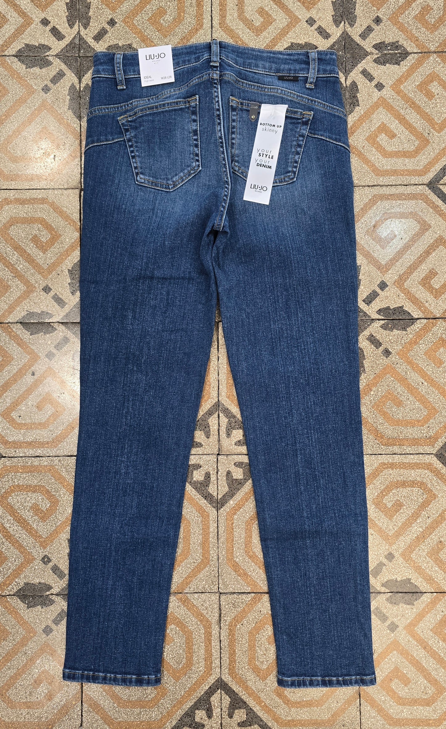 Jeans Elasticizzato Skinny Blu Medio Taglia 42