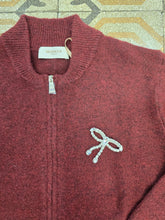Carica l'immagine nel visualizzatore di Gallery, Maglia Lana Bomber Corto Zip Spilla Strass