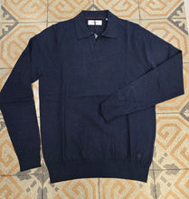 Carica l'immagine nel visualizzatore di Gallery, Maglia Misto Cashmere Colletto Blu