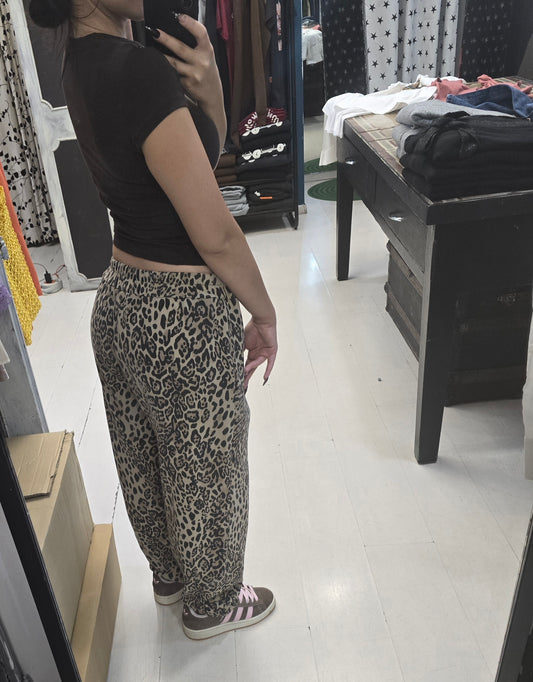 Pantalone Felpa Cotone Felpato Ovetto Elastico Vita