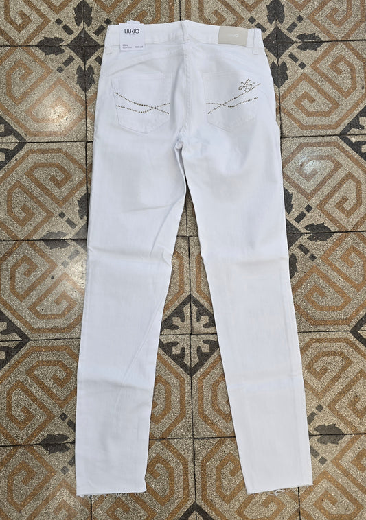 Jeans Elasticizzato Skinny Bianco Taglia 25