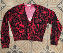 Carica l'immagine nel visualizzatore di Gallery, Maglia Viscosa Corta Animalier Scollo V Taglia S