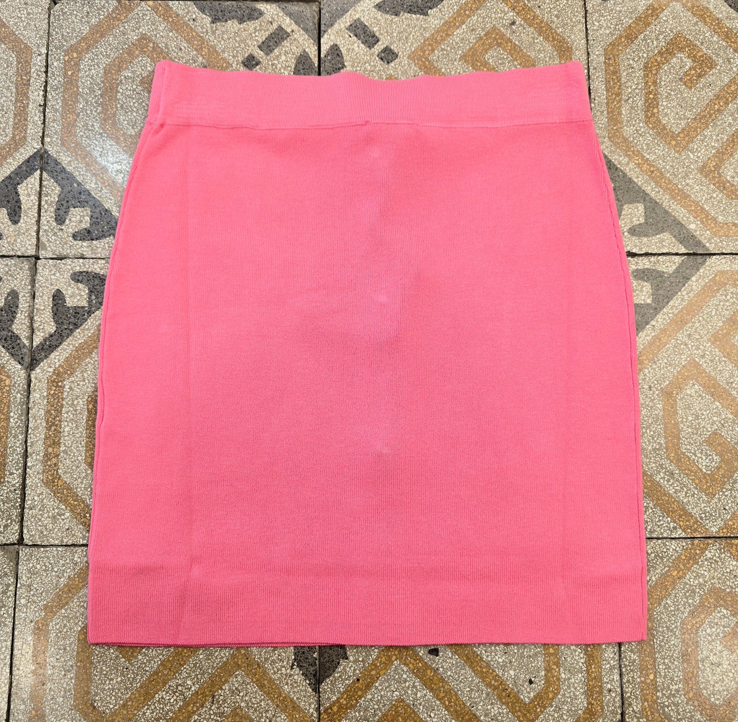 Minigonna Maglia Viscosa Bottoni Gioiello Rosa Barbie Taglia 42