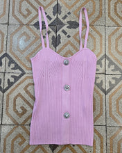 Carica l'immagine nel visualizzatore di Gallery, Top Maglia Viscosa Costine Bottoni Gioiello Taglia 42