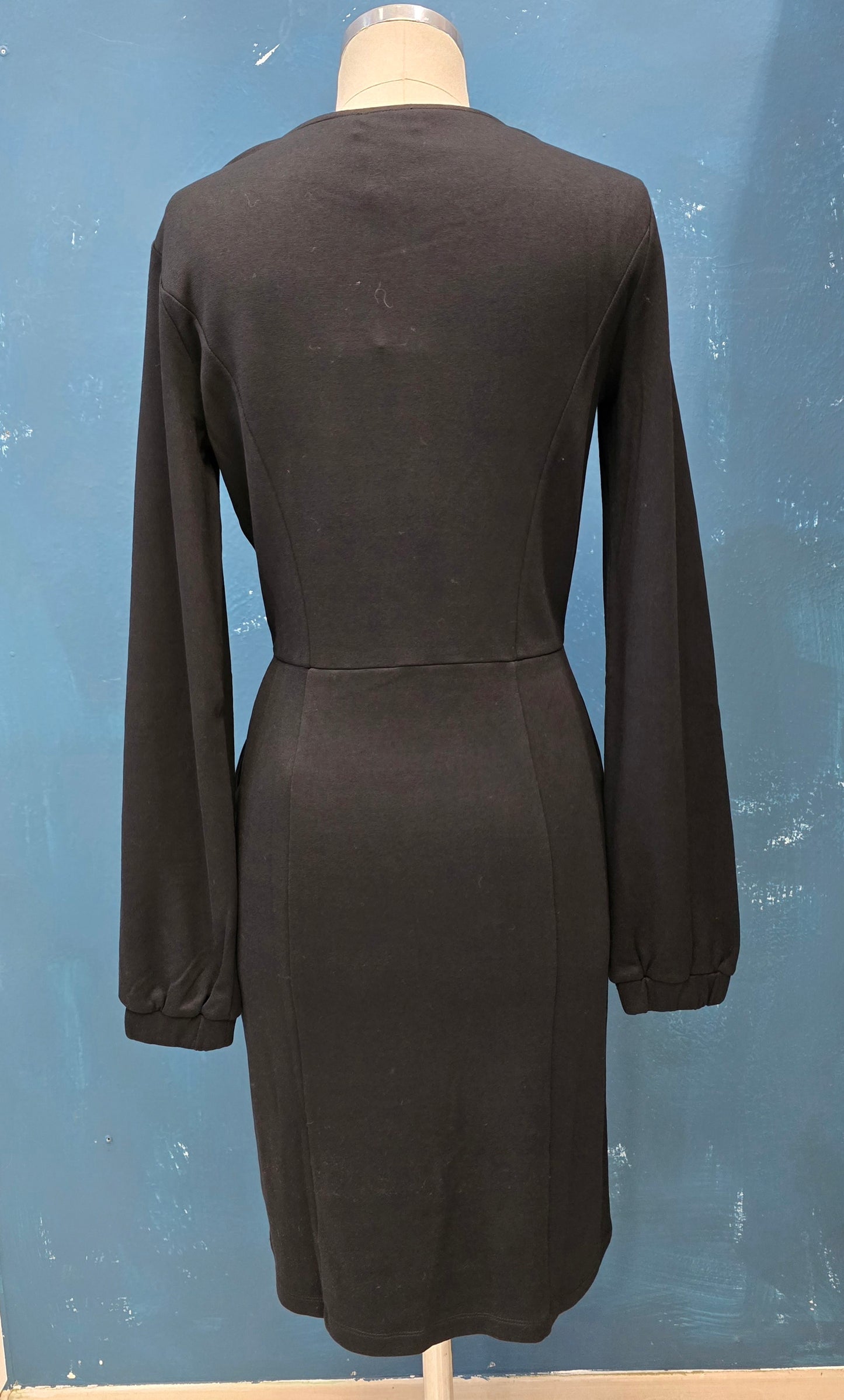 Abito Punto Milano Scollatura Drappeggiata Appoggiata Sotto Ginocchio Taglia 42