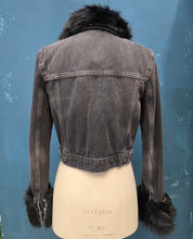 Carica l'immagine nel visualizzatore di Gallery, Giubbotto Denim Trapuntato Ecopelliccia Removibile