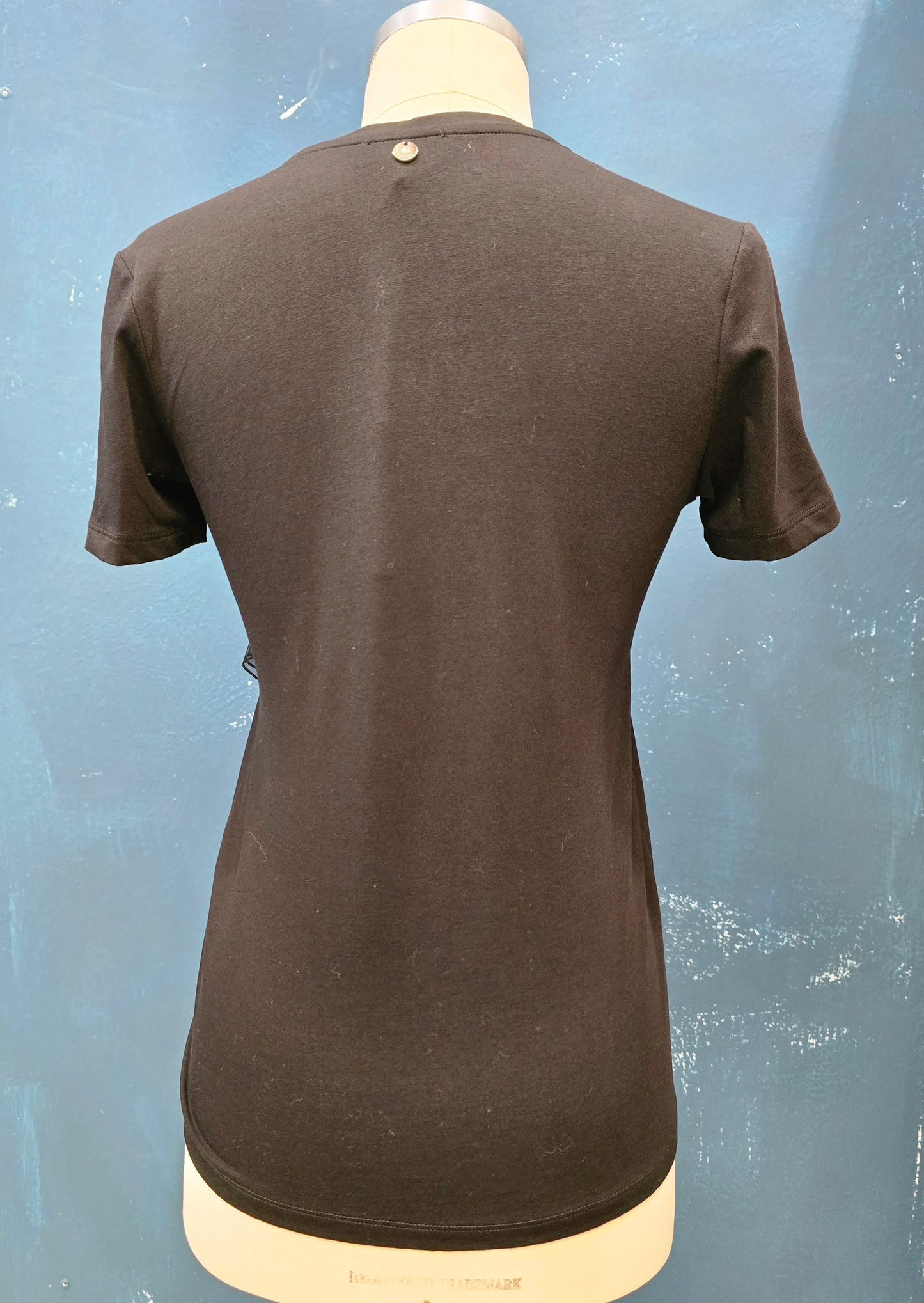 T-Shirt Paricollo Fiore Tulle Nero Taglia 42