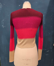 Carica l'immagine nel visualizzatore di Gallery, Maglia Corta Coste Semiaperta Rigata Taglia 42