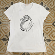 Carica l'immagine nel visualizzatore di Gallery, T-Shirt Paricollo Cotone Stampa Bianca Taglia 42