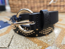 Carica l'immagine nel visualizzatore di Gallery, Cintura Ecopelle Nera Borchie Dorate