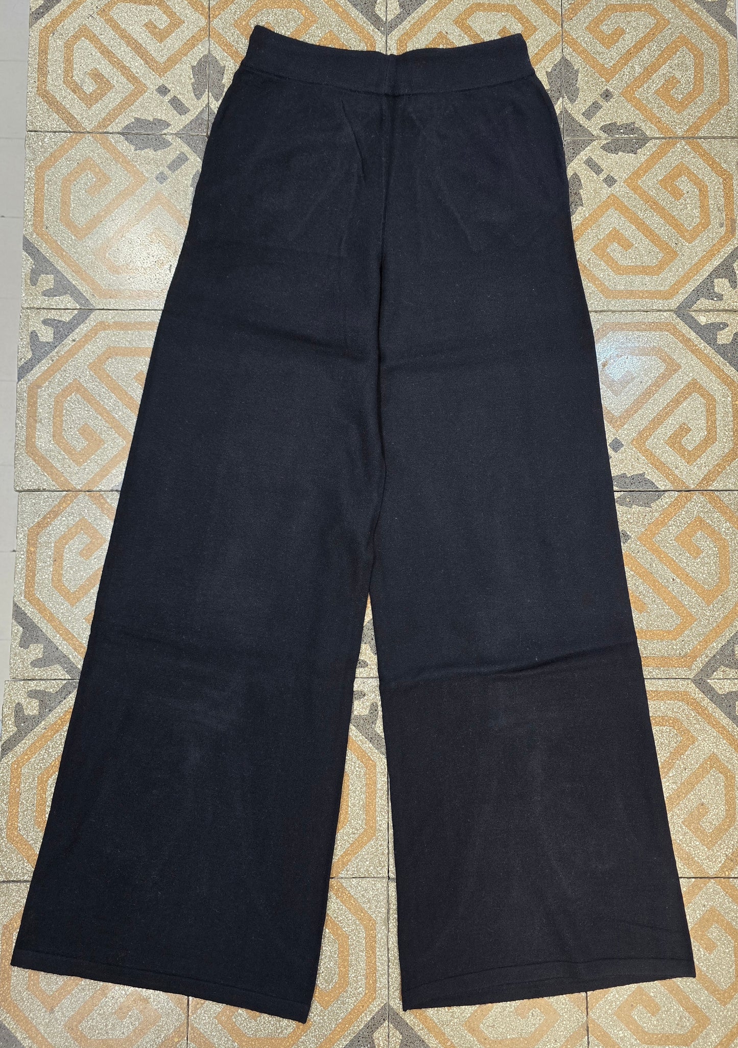 Pantalone Maglia Viscosa Mano Calda Coulisse Palazzo